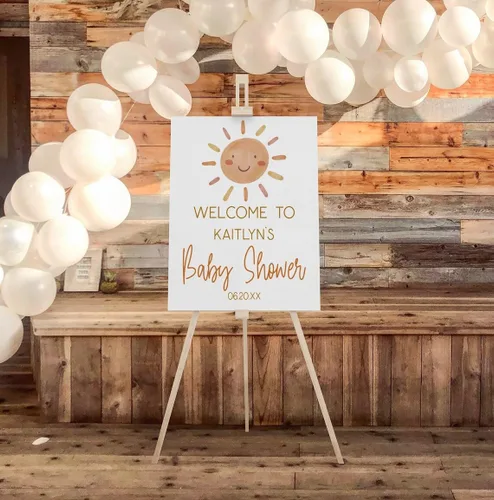Vista 6 de Letreros de bienvenida personalizados para bebés, decoración de letrero de vegetación editable, plástico
