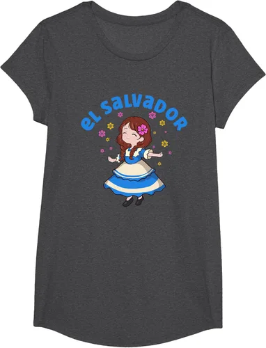 Vista 41 de Camiseta de mujer hispana con bandera salvadoreña de El Salvador Orgullosa, Negro