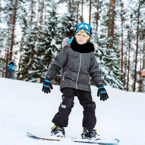 Vista 5 de Marvel Avengers - Juego de 3 pañuelos y guantes de nieve para niños, suave y cálido gorro con pompones, bonito uso al aire libre para niños y niños
