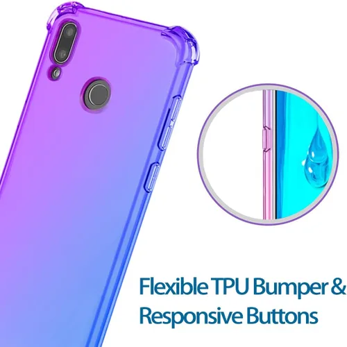 Vista 3 de Funda para Huawei Y9 2019, Enjoy 9 Plus JKM-LX1 Case, Crystal Clear Case Gradient Slim Anti Scratch TPU a prueba de golpes Funda protectora