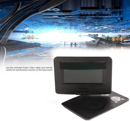 Vista 7 de Reproductor de DVD portátil de 6.8 pulgadas, reproductor de TV para automóvil, reproductor de DVD portátil HD para niños, multifuncional, cómodo