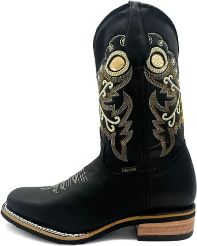 Vista 2 de Western Shops - Botas vaqueras de piel auténtica para hombre