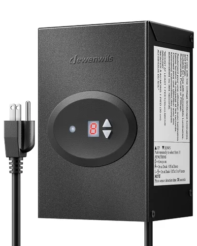 Vista 8 de DEWENWILS Transformador de bajo voltaje inteligente de 200W para paisaje, impermeable, programador y temporizador, compatible con Alexa y Google