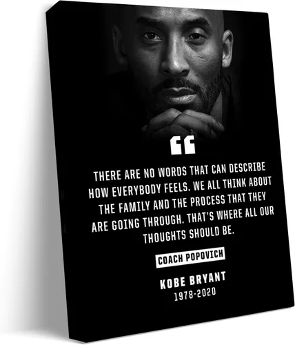 Vista 14 de TYPTEK Kobe Bryant - Lienzo inspirador de Mamba negra, póster motivacional con cita de jugador de baloncesto para decoración del hogar y la oficina