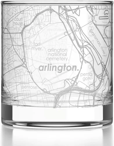 Vista 38 de Well Told Vaso de rocas grabado con mapa de Akron, Ohio, cristalería estilo antiguo (325ml, transparente) Vaso de bourbon grabado, regalos