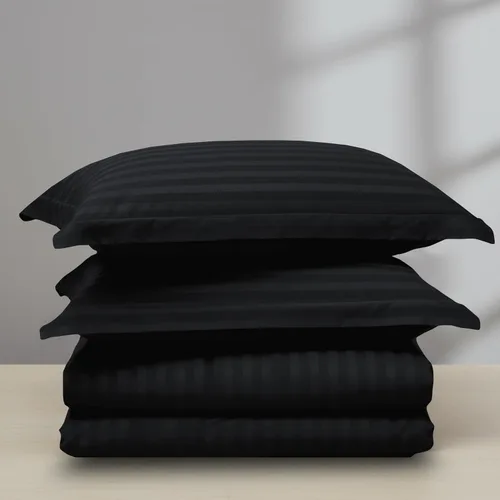 Vista 3 de Elegant Comfort Silky-Soft - Juego de funda de edredón de 3 piezas, calidad hotelera, 1500, sin arrugas, tamaño matrimonial/queen, color negro