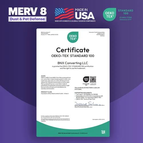 Vista 7 de BNX TruFilter - Filtro de aire MERV 8 de 10 x 10 x 1 pulgadas (paquete de 6) – Fabricado en Estados Unidos – Defensa contra polvo y mascotas