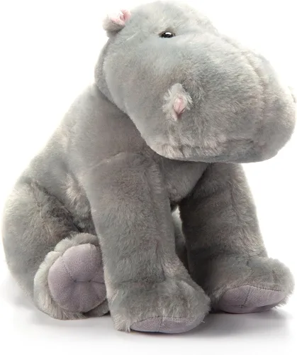 Vista 6 de Juguete de peluche de hipopótamo The Petting Zoo, regalos para niños, animales salvajes del zoológico, juguete de peluche de hipopótamo 12 pulgadas