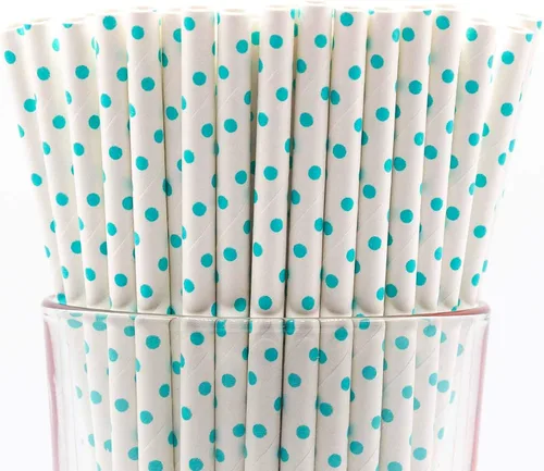Vista 9 de Paquete de 300 pajitas de papel biodegradables de 4 capas de espirales azul cielo (compostables, no tóxicas, sin BPA)