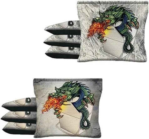 Vista 12 de Custom Shark Attack Submarine Set of 8 Regulation Cornhole Bags B40 Negro/Azul