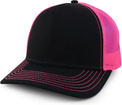 Vista 6 de Armycrew Gorra de béisbol extragrande XXL de perfil bajo con malla en dos tonos Negro carbón