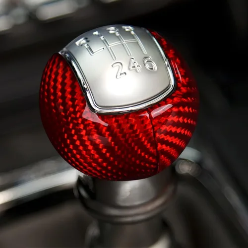 Vista 5 de AIRSPEED Para Mustang - Cubierta de la perilla de la palanca de cambios de fibra de carbono, accesorios interiores, calcomanía para Ford Mustang