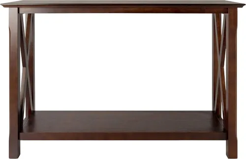 Vista 6 de Winsome Xola - Mesa consola con estante en capuchino, mesa de entrada delgada para pasillo, sala de estar, muebles elegantes para cualquier