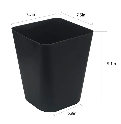 Vista 2 de Cubo de basura pequeño de 1.6 galones para baño, papelera para cocina, oficina, baño, paquete de 2 (1.6 galones (paquete de 2), color negro
