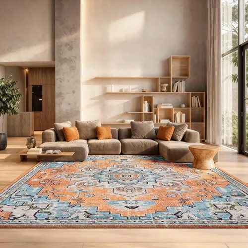 Vista 93 de Safavieh MAD473E - Tapete con diseño de medallón desgastado, bohemio elegante, colección Madison, no suelta pelos, fácil de cuidar, alto tránsito