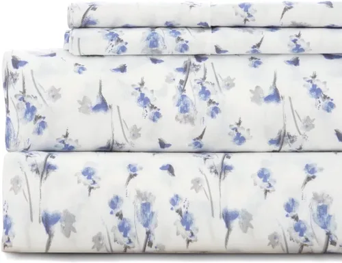 Vista 24 de KACEMOO Juego de sábanas Queen de 4 piezas con estampado floral beige, juego de sábanas bohemias de microfibra con bolsillo profundo, lujosas Beige