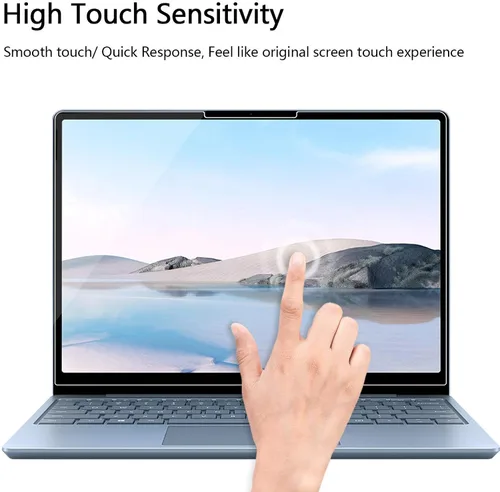 Vista 5 de Adeway Protector de pantalla de vidrio templado para Surface Laptop Go 2 de 12.4 pulgadas 2022, dureza 9H, resistente a arañazos, transparente HD