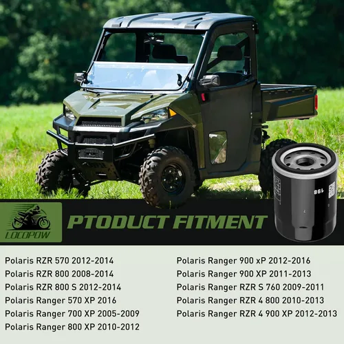 Vista 7 de LOCOPOW Filtro de aceite 2540086 2540122 para Polaris Ranger570 700 800 900 1000 2004-2018 Ranger XP 1000 900 800 700 RZR 800 900 Sportsman 800 700