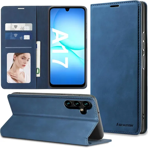 Vista 49 de Funda de piel con tapa para Samsung Galaxy Z Flip 3, con protección de bisagra, delgada y magnética tipo cartera [1 tarjetero], funda protectora a