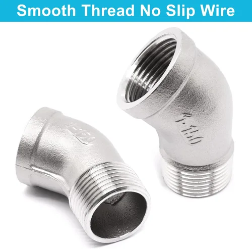 Vista 6 de 1 PIEZA Accesorios de Codo de 45 Grados, Tubo Macho NPT de 1" a 1" NPT Hembra 304 Accesorio de Tubería de Acero Inoxidable, Acoplador Conector