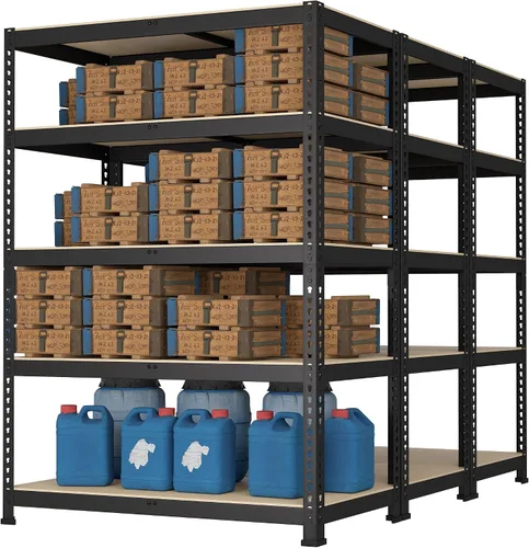 Vista 13 de Prilinex Estantes de almacenamiento resistentes de 48 pulgadas de ancho x 18 pulgadas de profundidad x 72 pulgadas de alto, estantería de metal