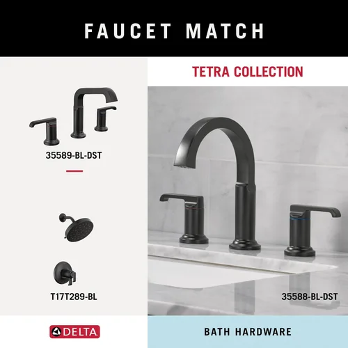 Vista 5 de Delta Soporte de papel higiénico giratorio Negro mate Soporte de pared Accesorios de baño Tetra