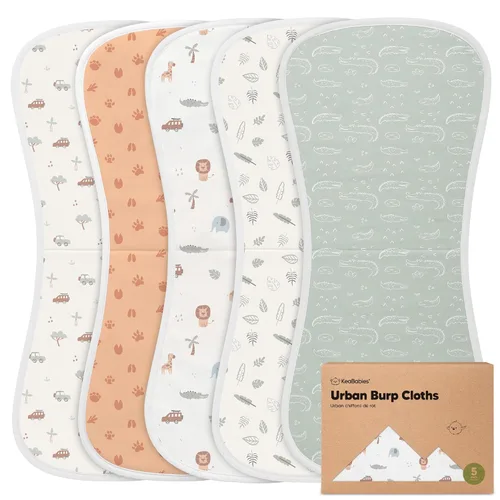 Vista 33 de Paños orgánicos para eructos para bebés niños y niñas, paquete de 5 paños de algodón súper absorbentes para bebés, trapos suaves y afelpados