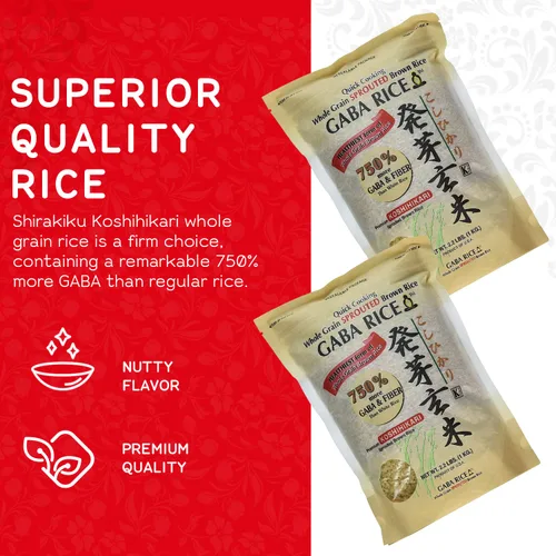 Vista 3 de Koshihikari Premium Arroz gaba marrón germinado, 2.2 libras (paquete de 4)