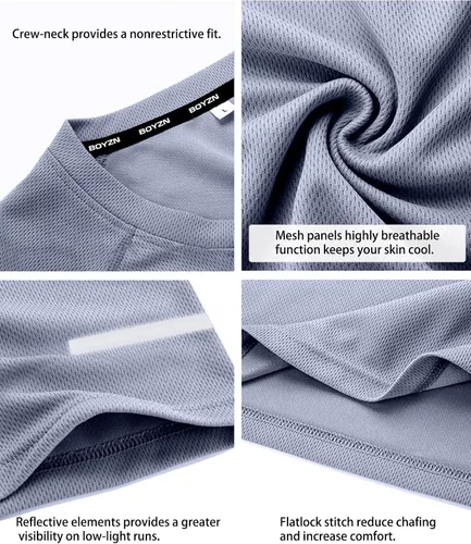Vista 5 de Holure Camisa de entrenamiento de manga corta de secado rápido para hombre