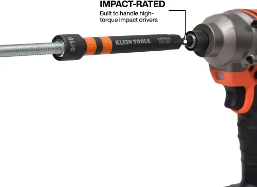 Vista 5 de Klein Tools 32940 SAE Juego de Llaves de Tuercas de Impacto Huecas Magnéticas, 6 Piezas Codificadas por Color Llave de Tuercas Hueca de Potencia