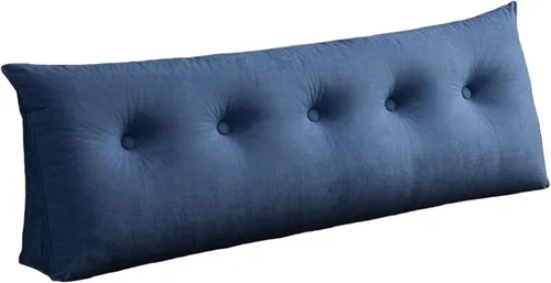 Vista 5 de Almohada de cuña para dormir, cabecero de espalda, cojín triangular largo, almohadas de lectura para sentarse en la cama para adultos con funda