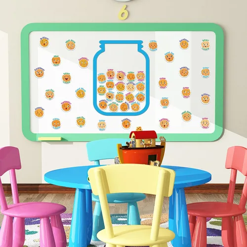 Vista 5 de Tarro magnético de 73 piezas de galletas inteligentes para niños, galletas inteligentes, recompensas, tarro de gestión de comportamiento positivo
