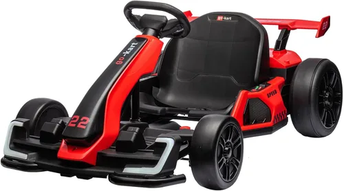Vista 8 de Kart eléctrico Drift Go Kart de 24 V para niños, color rojo