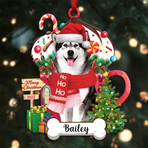 Vista 24 de Amantes de los perros de Navidad – Navidad de perros disponibles para muchos perros Shi Tzu – Adorno con forma personalizada, adorno de Navidad