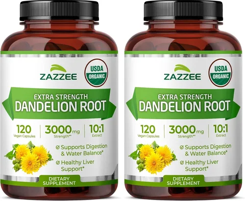 Vista 12 de Zazzee USDA - Extracto orgánico de raíz de diente de león 10:1, 60 cápsulas 2 Month Supply, Liver & Detox Support, Taraxacum Officinale, Organic