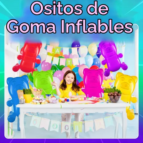 Vista 7 de Ositos inflables de goma (paquete de 6) juguetes inflables para piscina