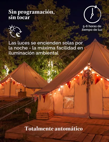 Vista 5 de Brightech Ambience Pro – Cadena de luces para exteriores con control remoto a energía solar con bombillas Edison – Luces de patio impermeables LED
