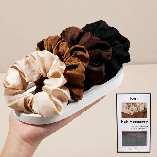 Vista 23 de Lazos pequeños para el cabello para mujer, para cabello grueso o fino, sin arrugas, soporte para cola de caballo sin dañar tu cabello 10 suave