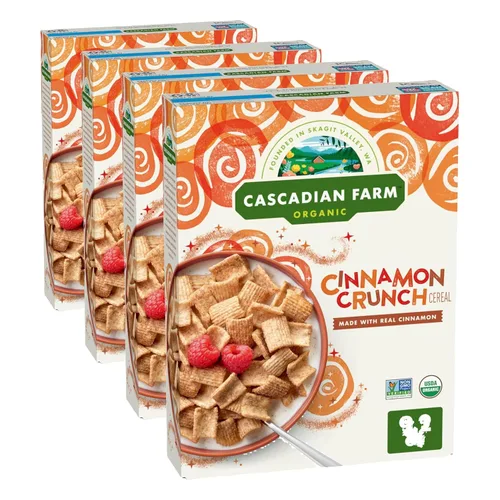 Vista 7 de Cascadian Farm Cereal de crujido de canela orgánico, cereal de grano entero, 9.2 oz Made with Real Cinnamon; No Artificial Flavors; Non-GMO