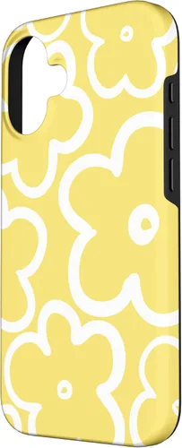 Vista 2 de iPhone 16 Cute Flower Pattern Wildflower Lemon Yellow and White Floral Case