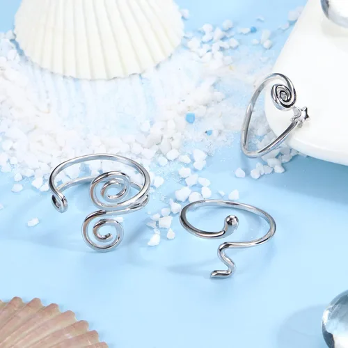 Vista 7 de Florideco 3 Piezas Anillos para Dedos del Pie de Plata de Ley S925 para Mujeres Anillos para Dedos del Pie Abiertos Ajuste Cómodo Anillos para Dedos