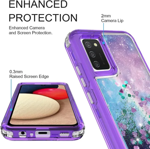 Vista 2 de Hybird 3 en 1 compatible con Samsung Galaxy A52, diseño gráfico degradado de arena movediza líquida flotante funda protectora para Samsung Galaxy