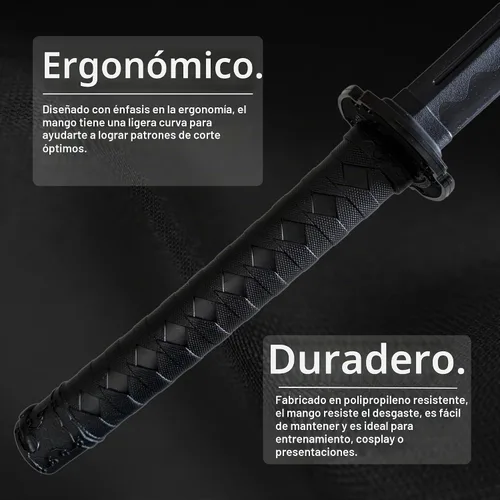 Vista 4 de E-BOGU Espada negra Katana de práctica de polipropileno (Hamon L-39)