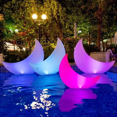 Vista 9 de TIALLY Luces Flotantes de Piscina Luna Llena - Luces de Piscina de 14" que Flotan con Energía Solar, Bolas de Luz LED Inflables Impermeables