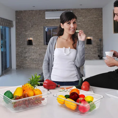 Vista 7 de Zubebe 6 piezas de estante de drenaje de plástico para tamaño bandeja de alimentos transparente rejilla de plástico acrílico bandejas de drenaje