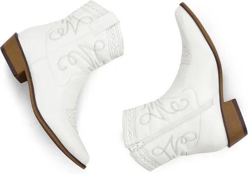 Vista 3 de mysoft Botines de vaquero occidentales de moda para mujer, botines cortos de tacón bajo