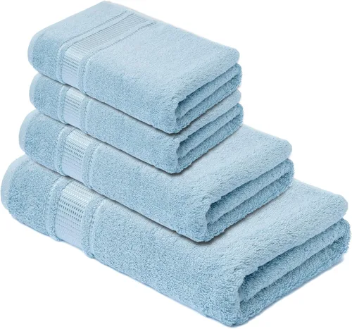 Vista 33 de Melissa Linen, Toalla de baño, 100% algodón turco para baño, toalla de ducha absorbente, de secado rápido, duradera y suave, 35 x 60 pulgadas Azul