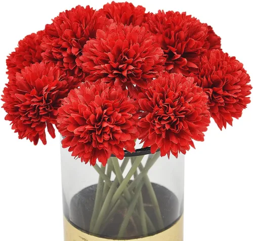 Vista 9 de 10 plantas artificiales de flores artificiales de seda de crisantemo, arreglos de hortensias, ramos de boda, decoración del hogar, cocina, jardín