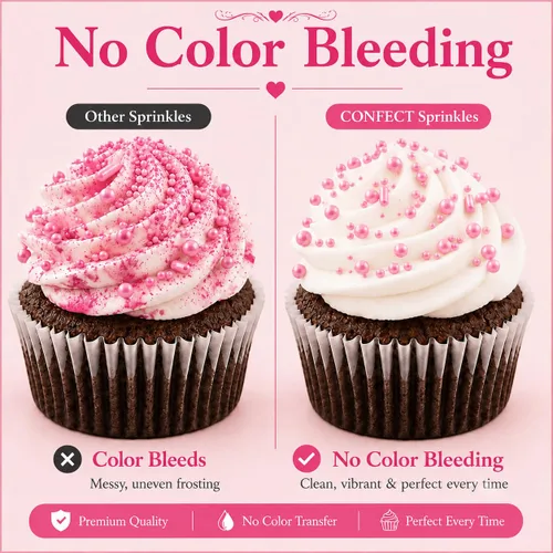 Vista 5 de Confect Chispas para pasteles y magdalenas – Paquete surtido de 5 Chispas de perlas de ensueño para baby shower – Cubierturas comestibles para Rosa
