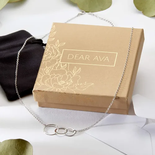 Vista 4 de Dear Ava Collar de regalo para mujeres y niñas, colgante de joyería moderna ajustable, idea de regalo de amor para ella con tarjeta sincera, regalos